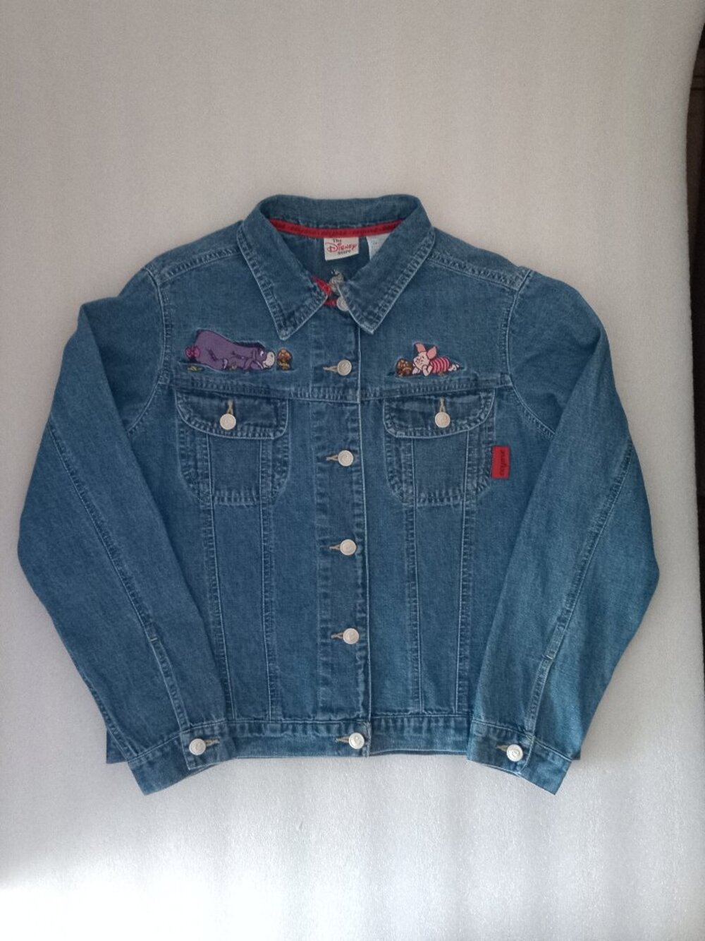 Disney Store Vintage Winnie the Pooh Denim Jacket Eeyore Piglet Embroidered Sz S